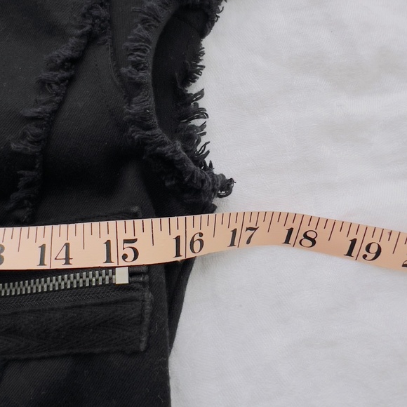 EDC by Esprit Thrashed Black Punk Goth Mini Dress Sz Small Zipper Frayed Rocker - Picture 13 of 15
